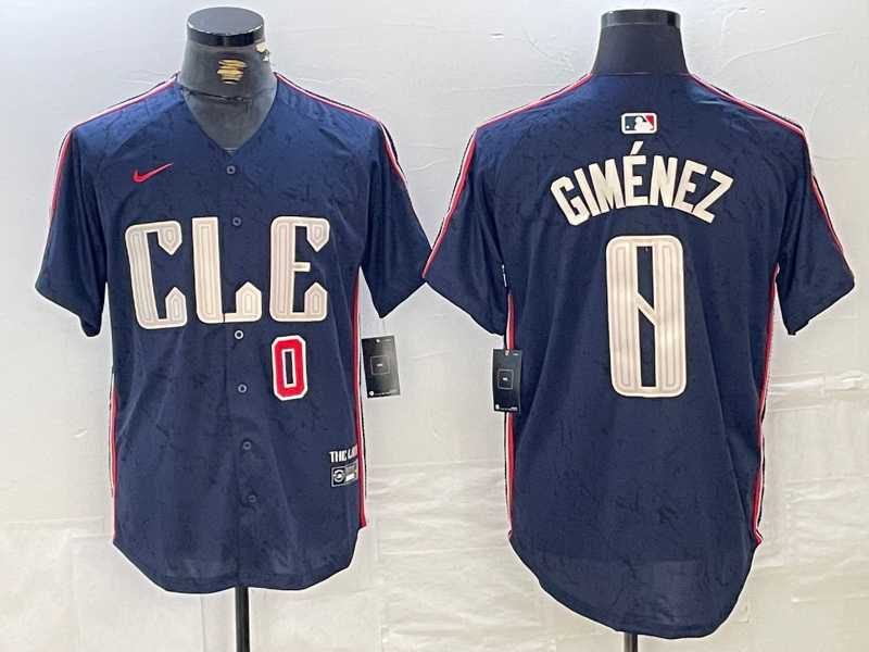 Mens Cleveland Guardians #0 Andres Gimenez Navy 2024 City Connect Limited Stitched Jerseys->cleveland guardians->MLB Jersey